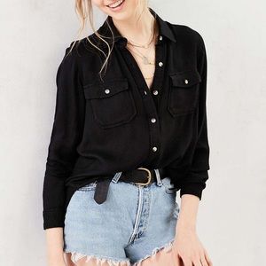 BDG black long sleeve button down